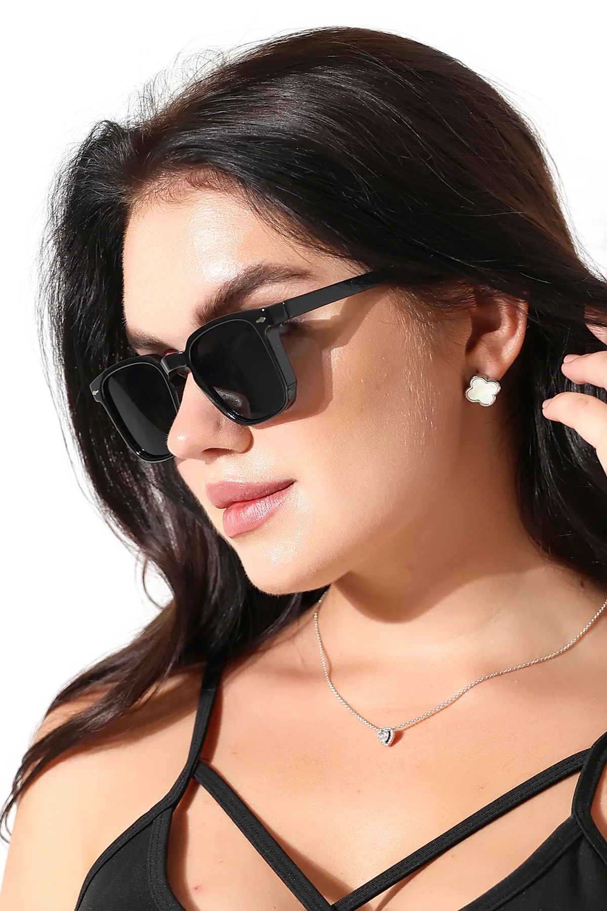Kadın UV400 Kare Siyah Güneş Gözlüğü 23043 C2 Koyu Renk Kadın UV400 Kare Siyah Güneş Gözlüğü 23043 C2 Koyu Renk