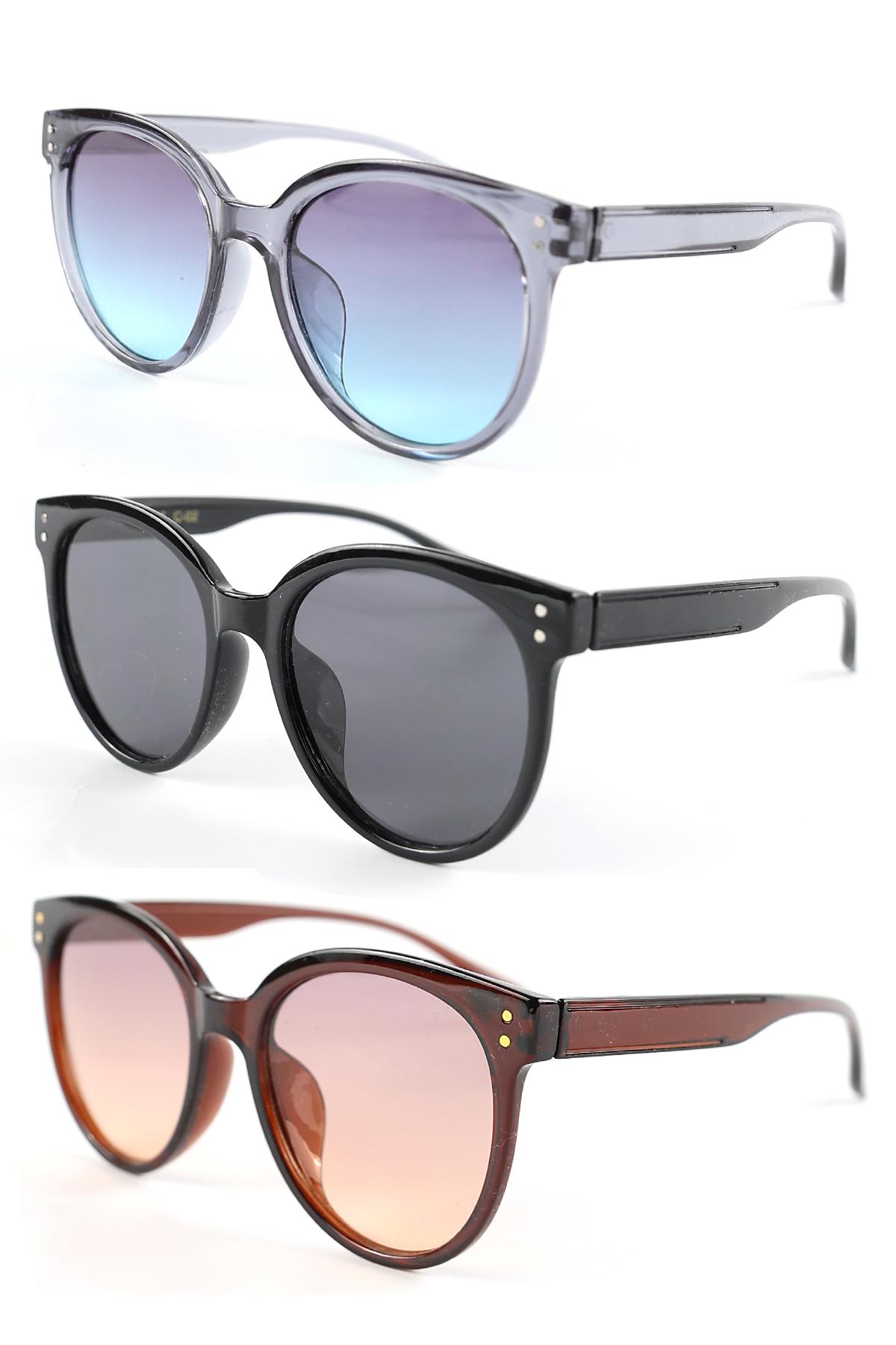 3lü Avantaj Seti Kadın UV400 Koruma Oval Güneş Gözlüğü 23008