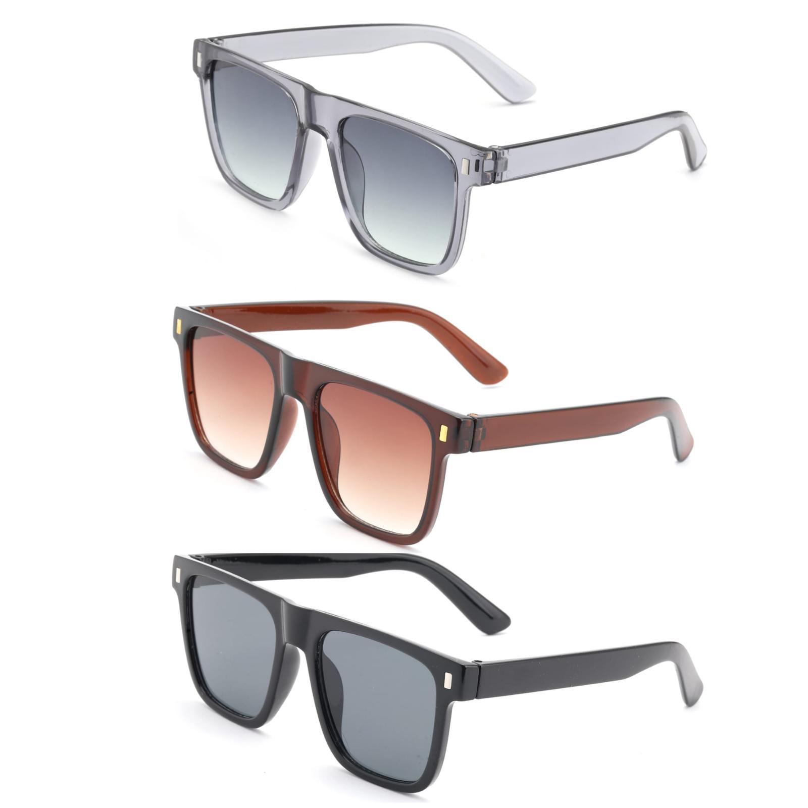 3lü Avantaj Seti Unisex UV400 Koruma Kare Güneş Gözlüğü 23024