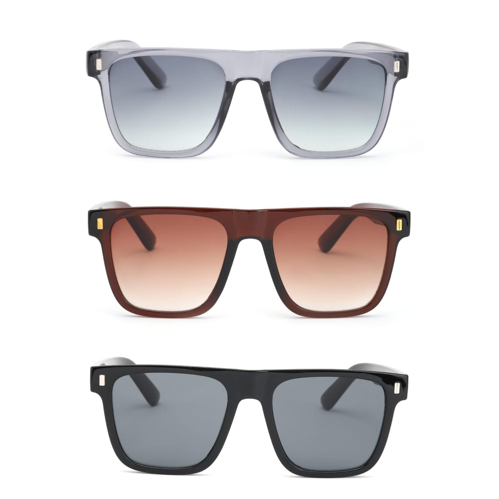 3lü Avantaj Seti Unisex UV400 Koruma Kare Güneş Gözlüğü 23024