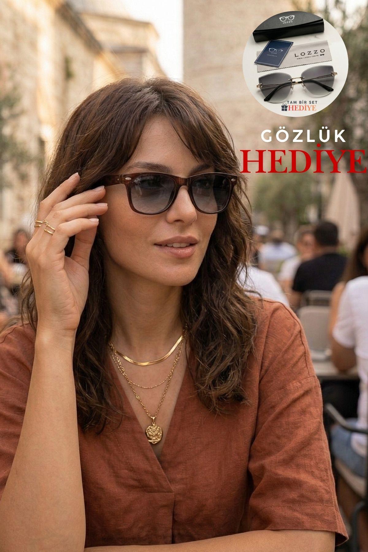 Kadın Kahverengi Wayfare UV400 Güneş Gözlüğü Garson Boy 23010 C3 A