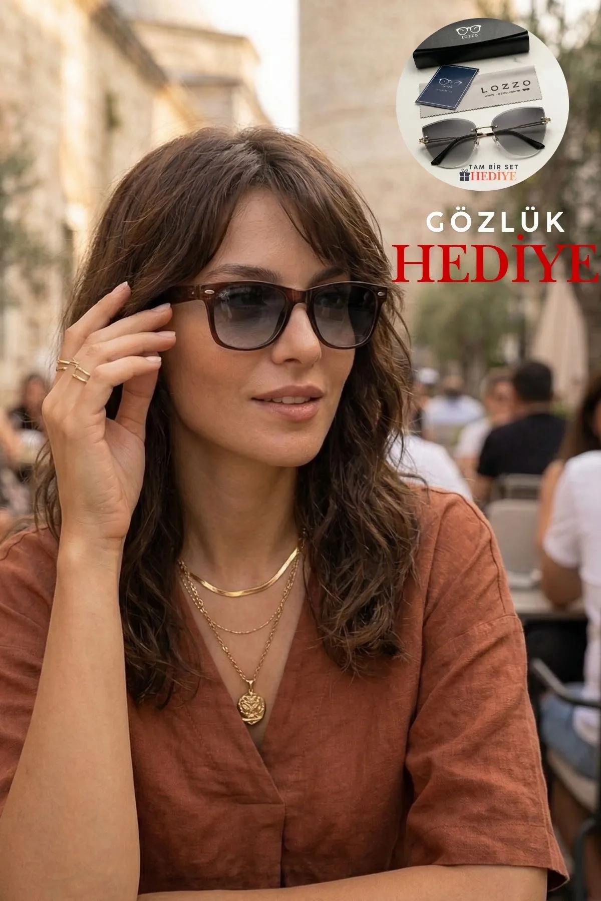 Kadın Kahverengi Wayfare UV400 Güneş Gözlüğü Garson Boy 23010 C3 A