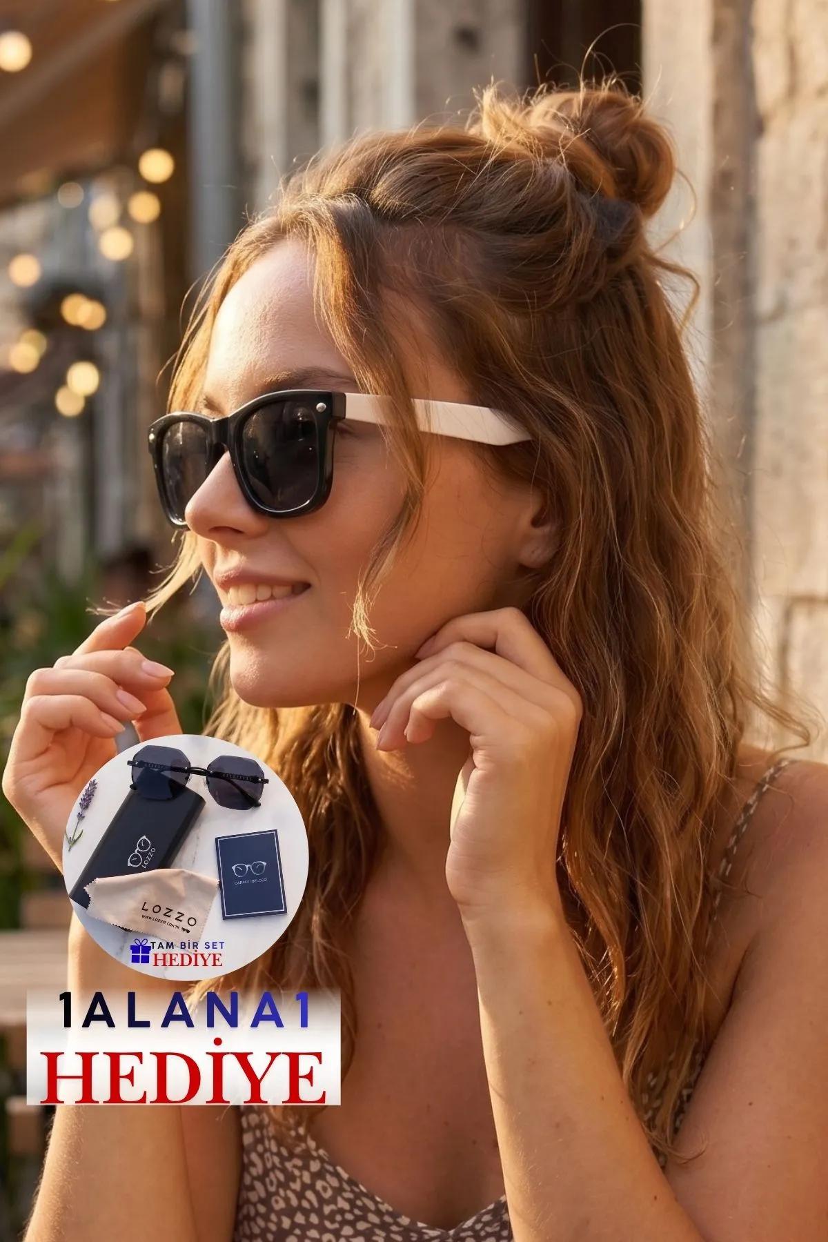 Kadın Polarize Wayfare Siyah-Beyaz Güneş Gözlüğü 23045-2 C0220 P