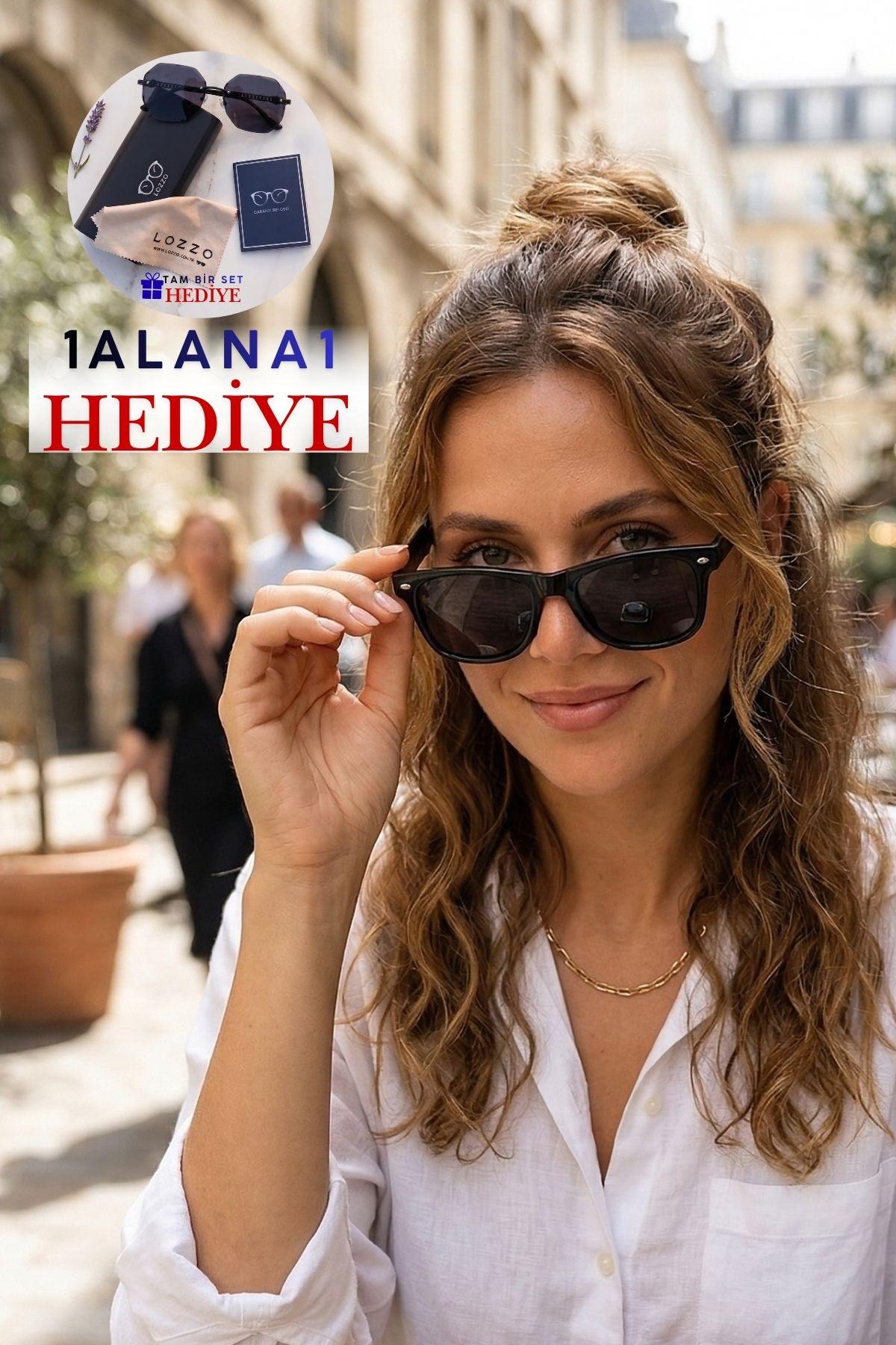 Kadın Polarize Wayfare Siyah Güneş Gözlüğü 23045-1 c02 p