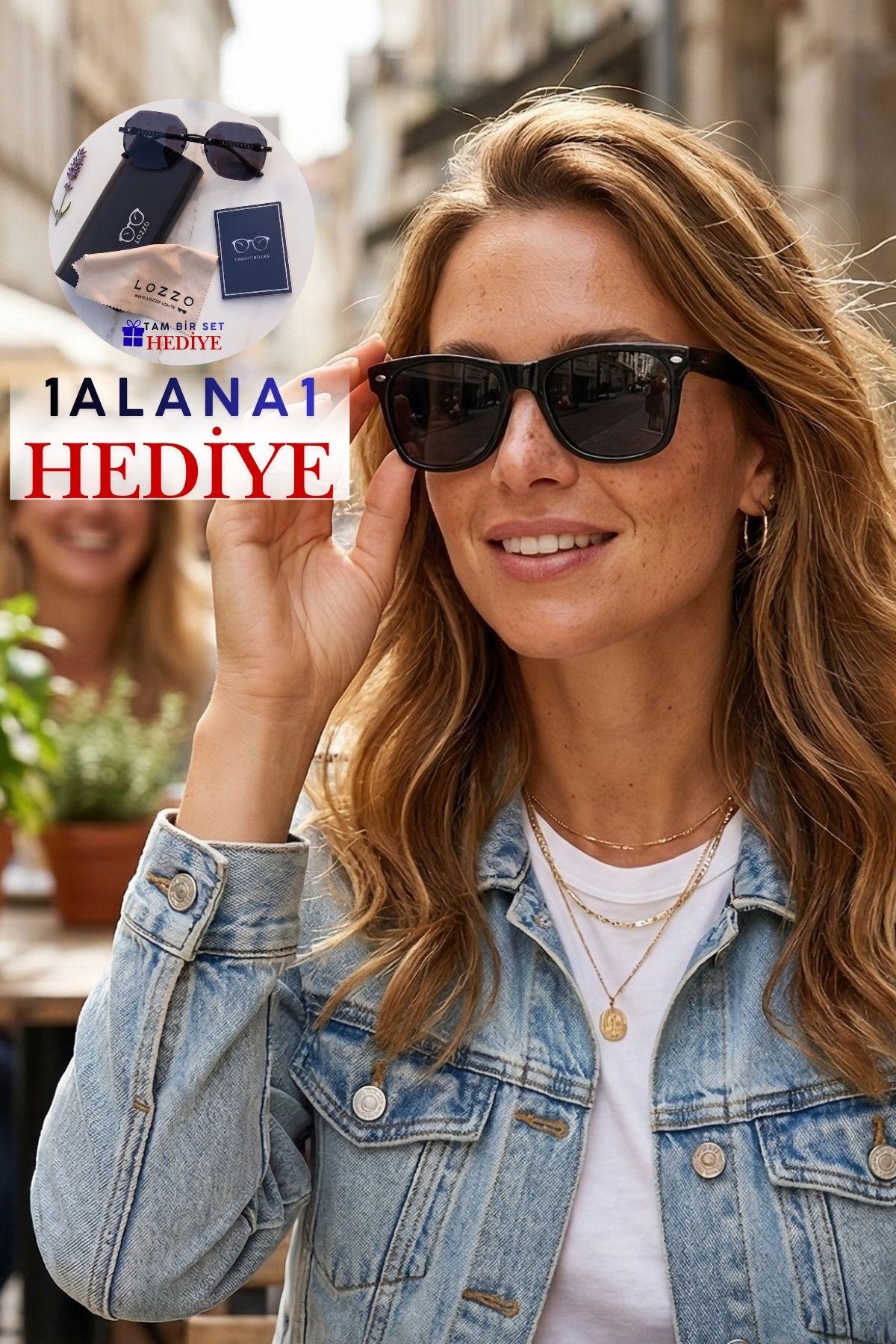 Kadın Polarize Wayfare Siyah Güneş Gözlüğü 23045-2 c02 p