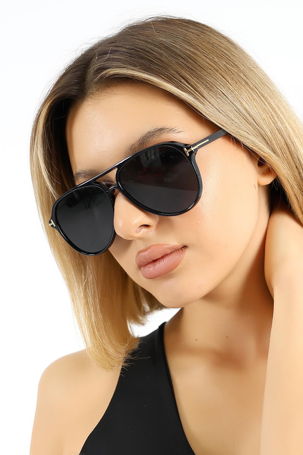 Kadın Siyah Retro UV400 Güneş Gözlüğü WP25-23 C2
