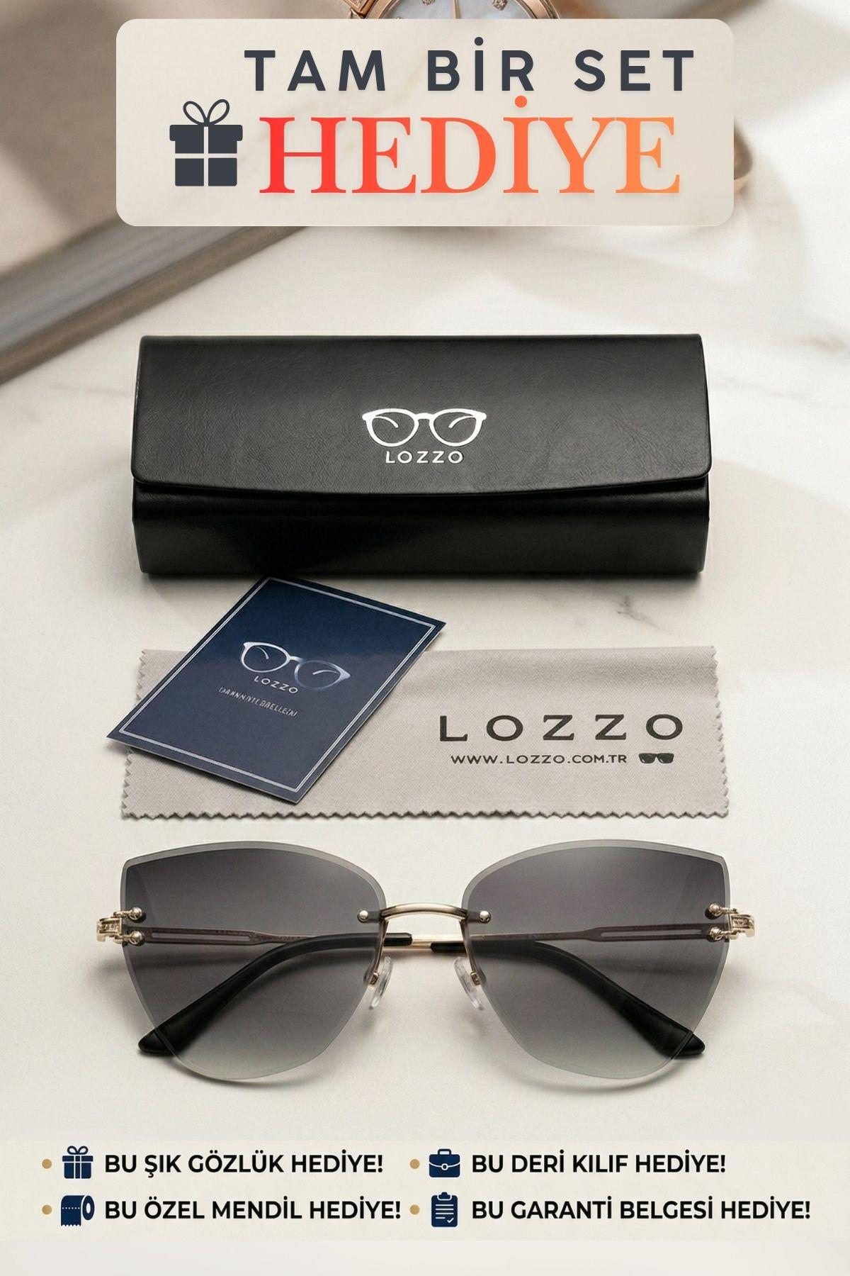 Kadın UV400 Geometrik Kahverengi Güneş Gözlüğü 23021 c3