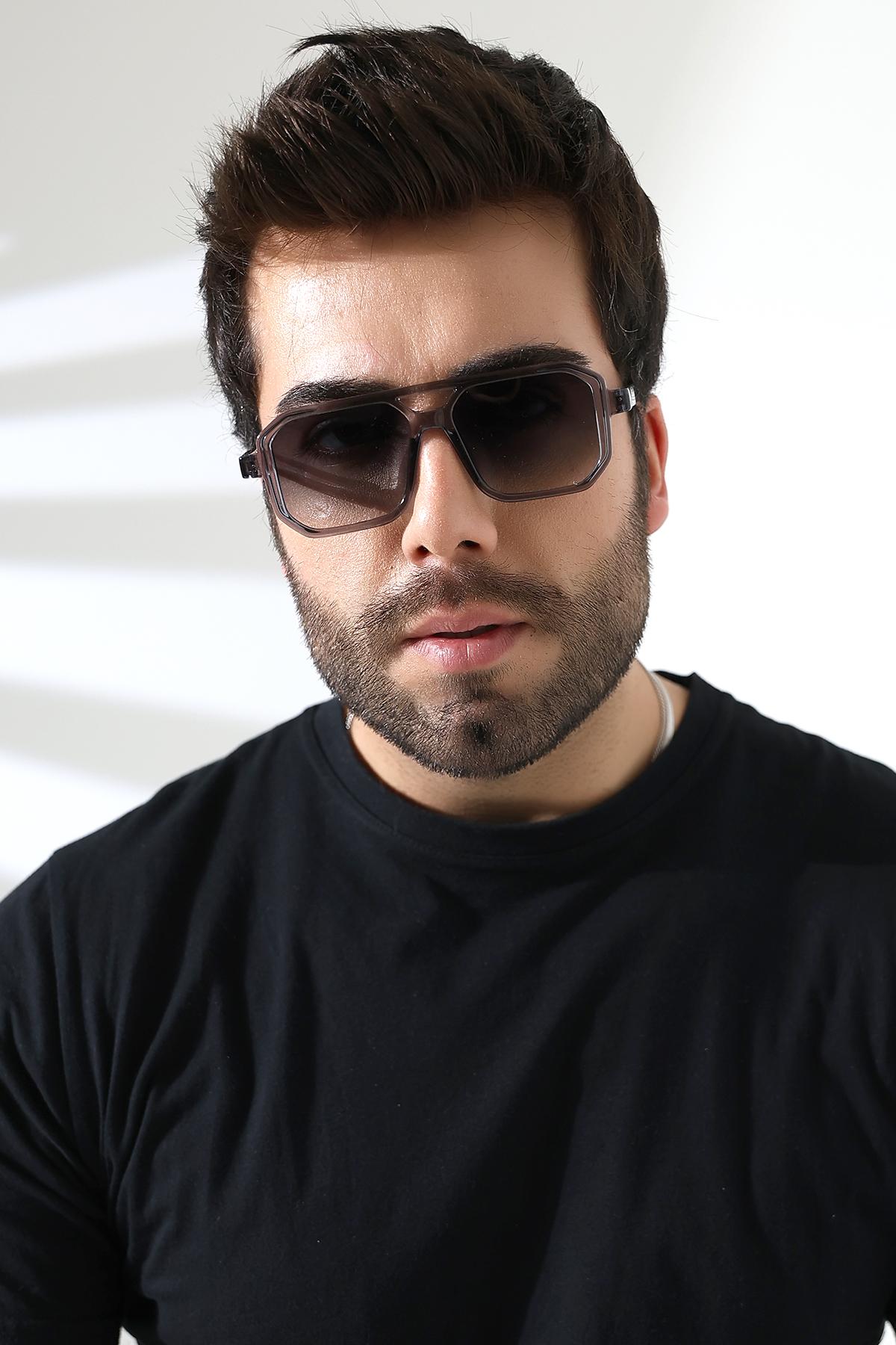 Unisex Füme Retro UV400 Güneş Gözlüğü 23001-1 c5