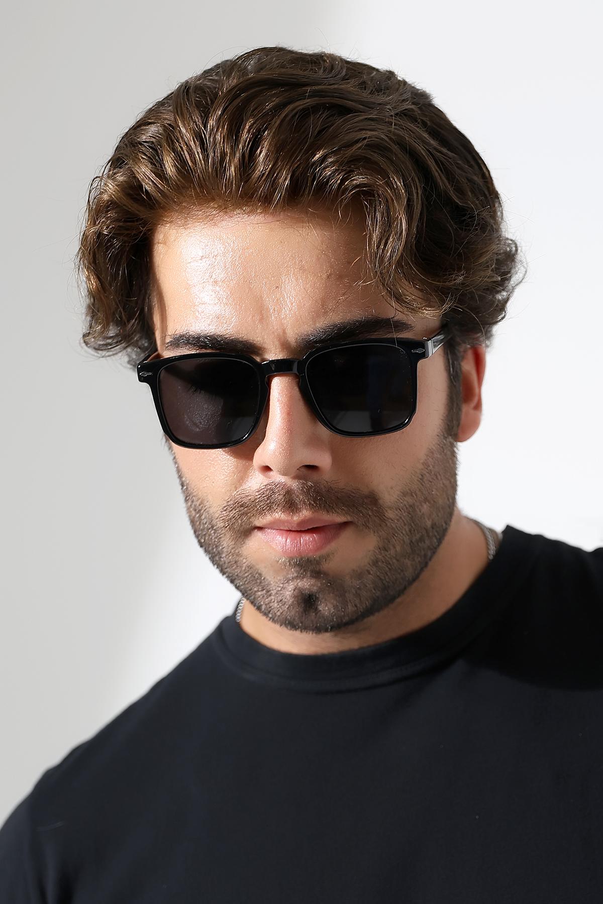 Unisex Kare Siyah UV400 Güneş Gözlüğü 23043 C2 E